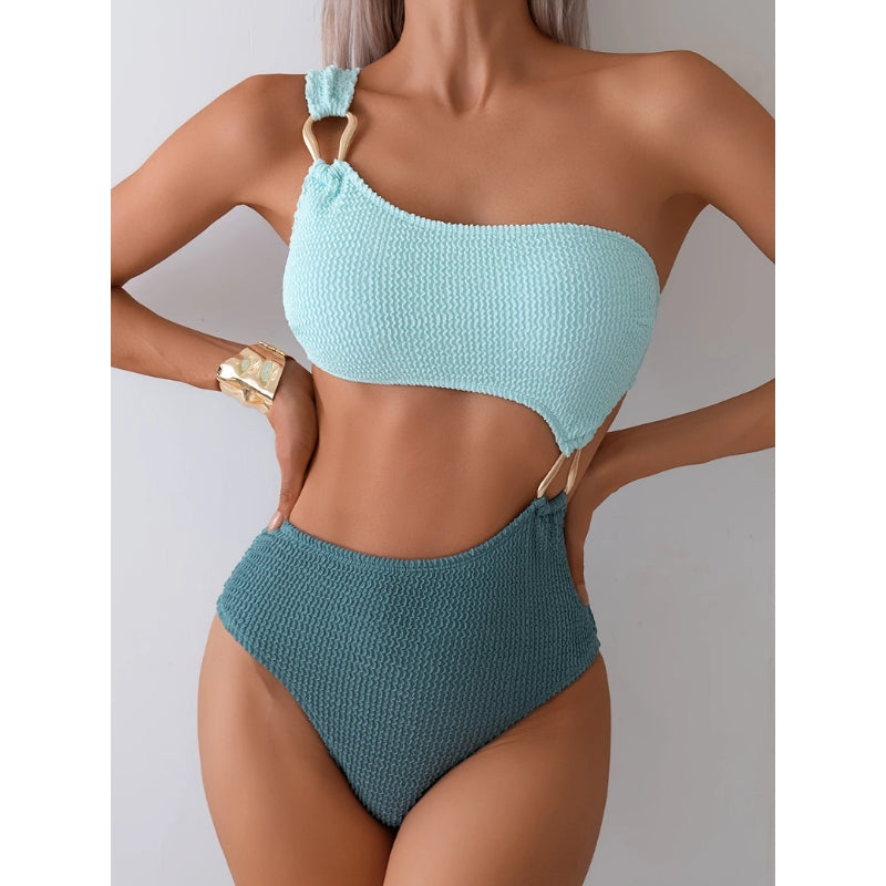 Luna | Asymmetrisk Bikini med Luksuriøs Struktur