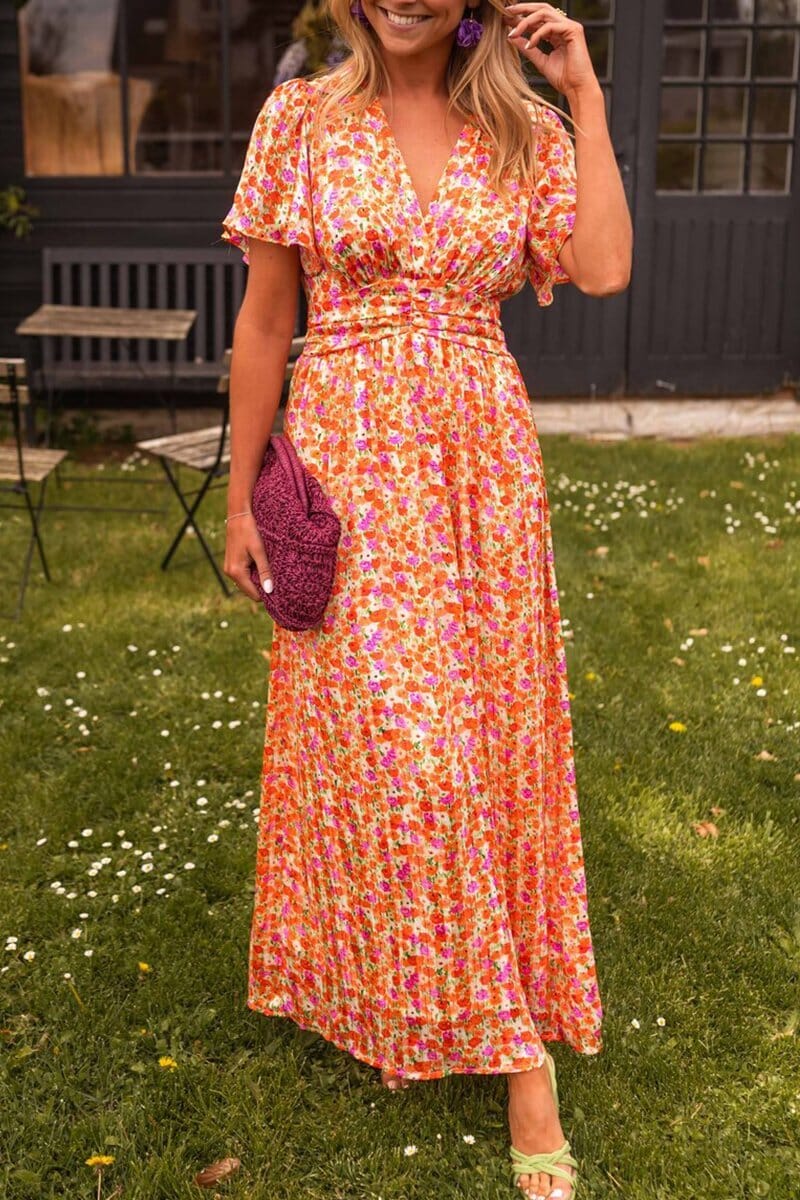 Laura™ | Elegant-maxi-kjole-med-v-hals