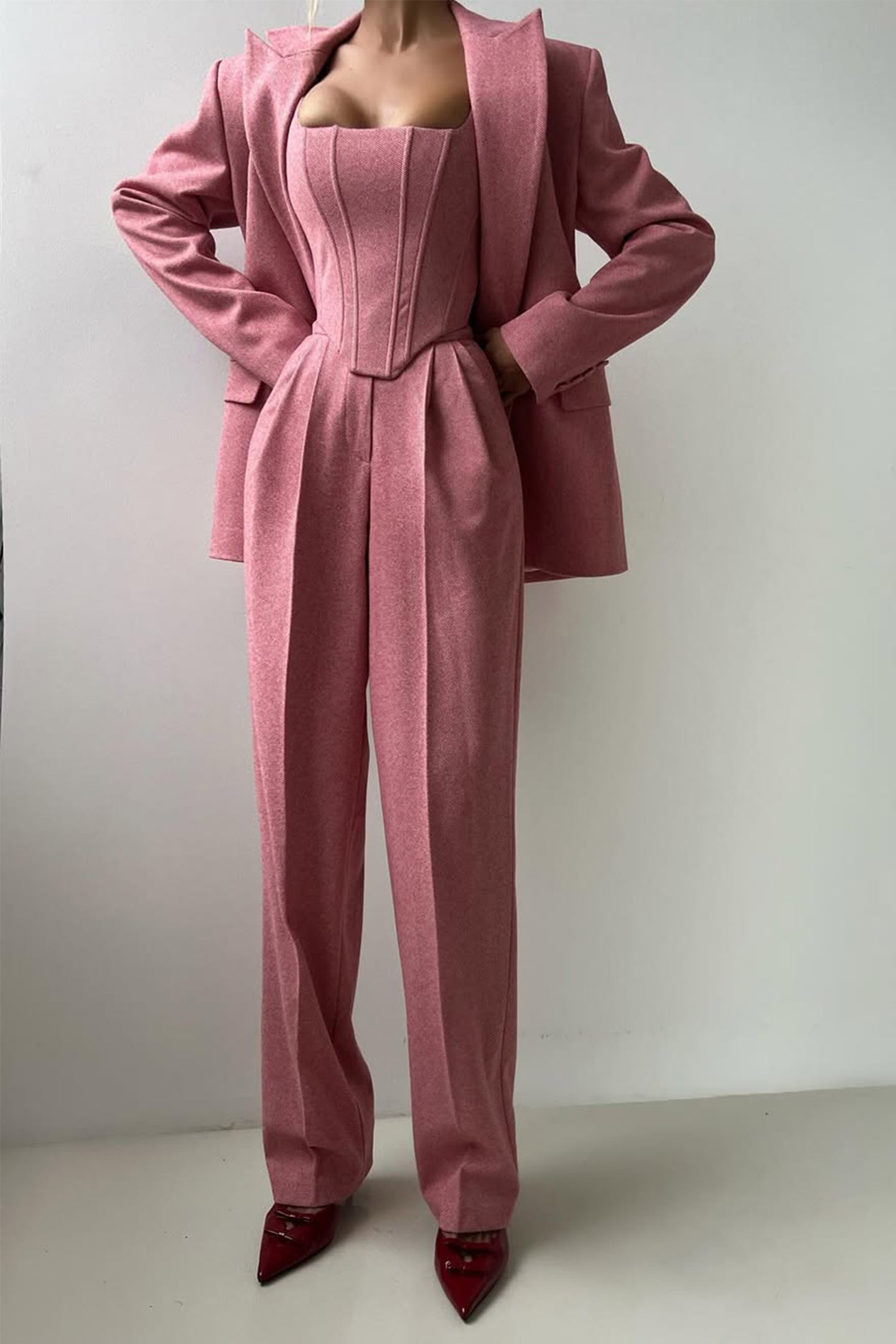 Dolce™ - Tredelt sæt med dobbeltradet blazer