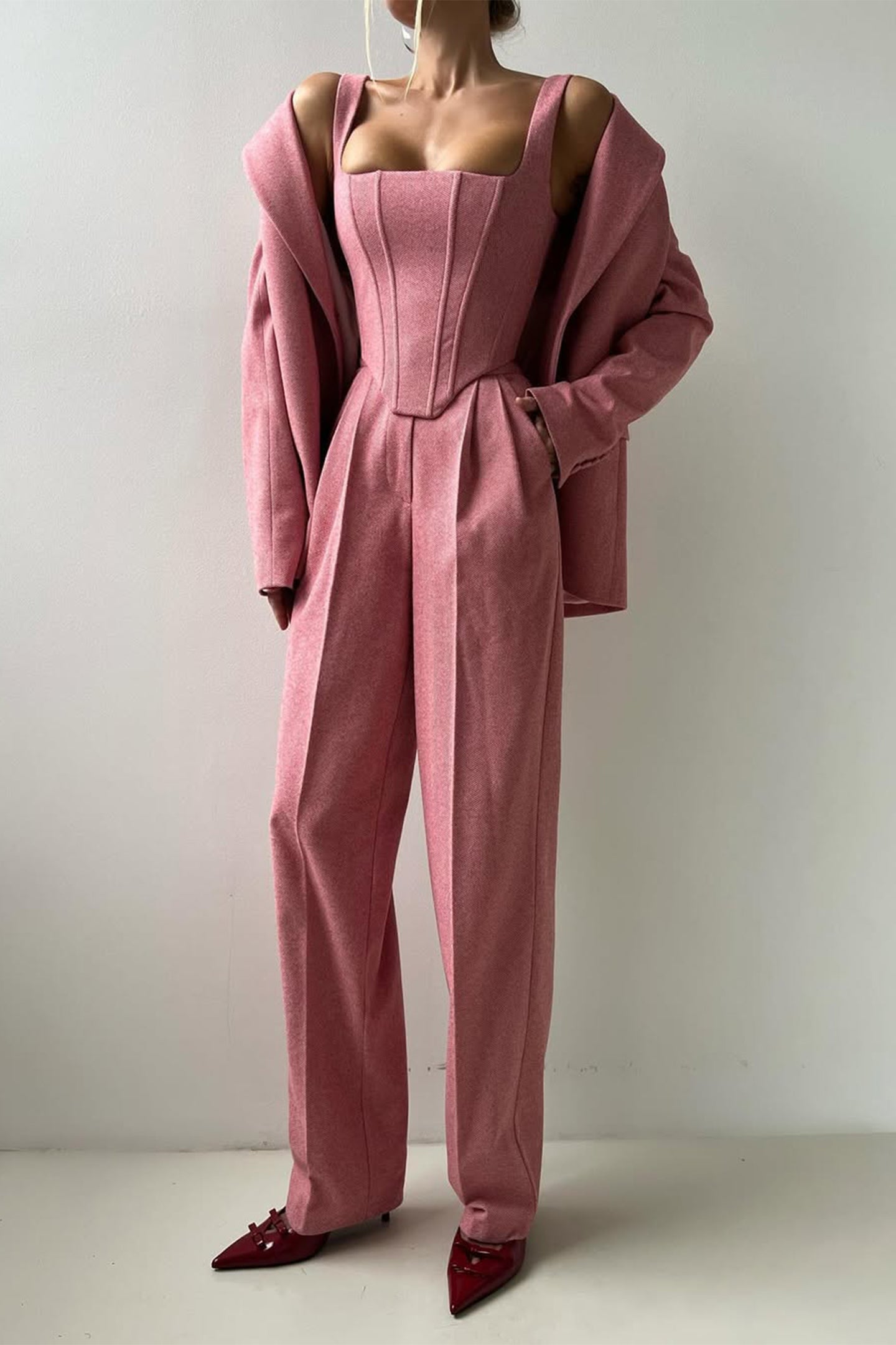 Dolce™ - Tredelt sæt med dobbeltradet blazer