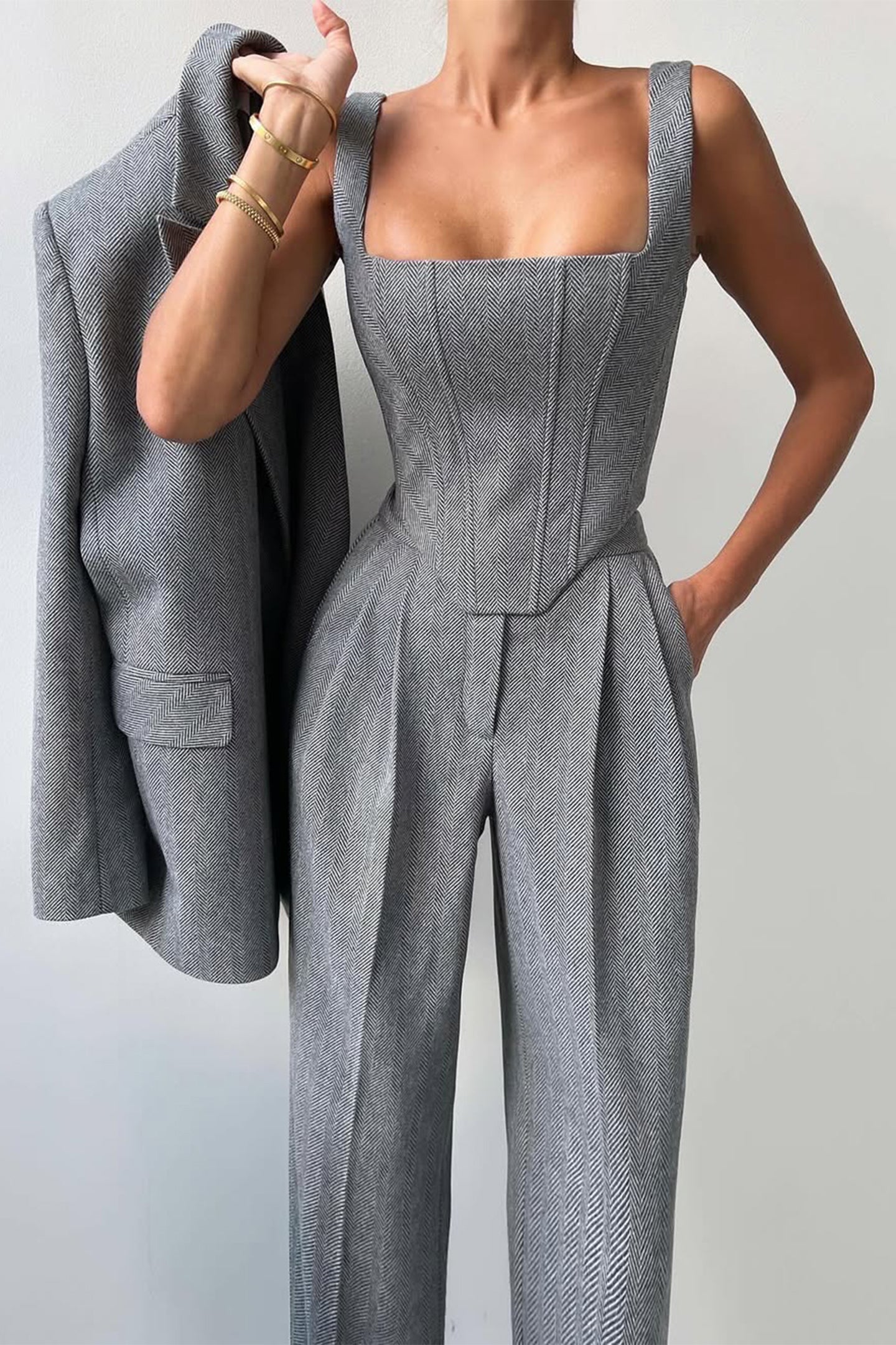 Dolce™ - Tredelt sæt med dobbeltradet blazer