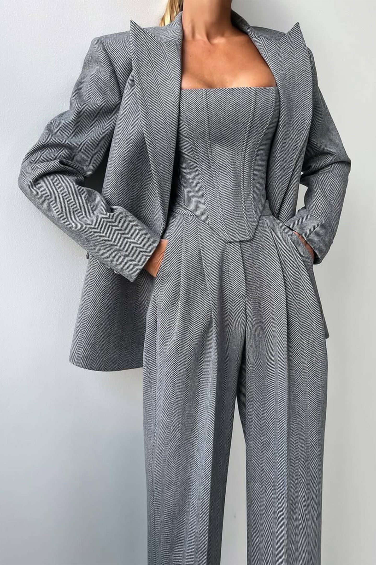 Dolce™ - Tredelt sæt med dobbeltradet blazer