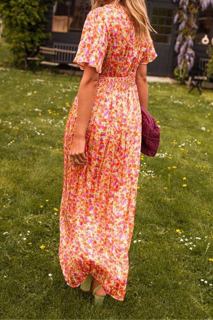 Laura™ | Elegant-maxi-kjole-med-v-hals